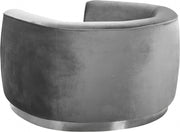 Julian Velvet Upholstered Chair in Grey - 621Grey-C