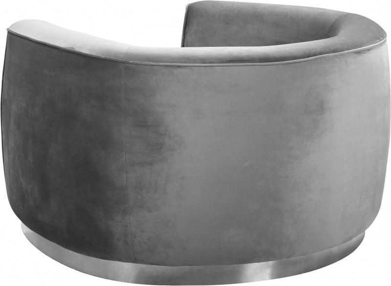Julian Velvet Upholstered Chair in Grey - 621Grey-C