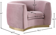Julian Velvet Upholstered Chair in Pink - 620Pink-C