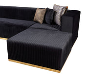 Juliana Black Velvet 4 - Piece Sectional - Gate FurnitureSectional