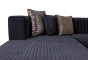 Juliana Black Velvet 4 - Piece Sectional - Gate FurnitureSectional
