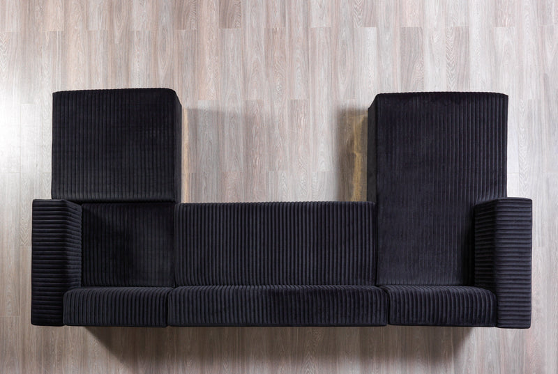 Juliana Black Velvet 4 - Piece Sectional - Gate FurnitureSectional