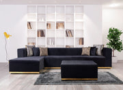 Juliana Black Velvet 4 - Piece Sectional - Gate FurnitureSectional