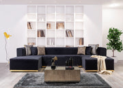 Juliana Black Velvet 4 - Piece Sectional - Gate FurnitureSectional