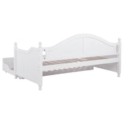 Julie Ann Wood Twin Daybed with Trundle White - 300053