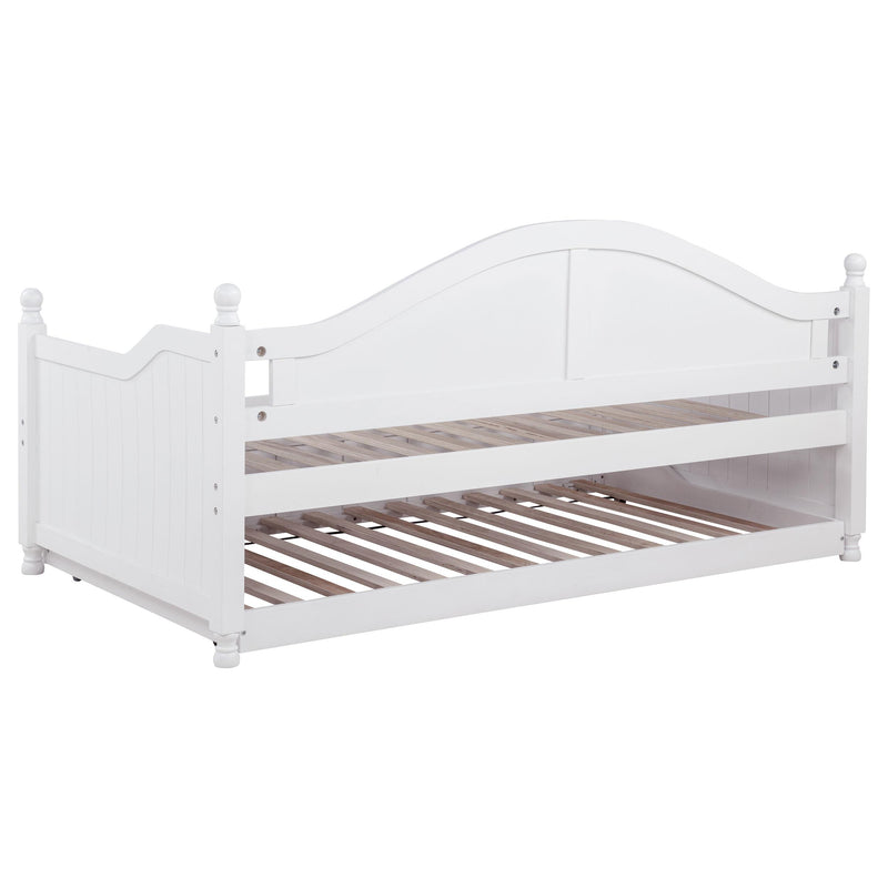 Julie Ann Wood Twin Daybed with Trundle White - 300053