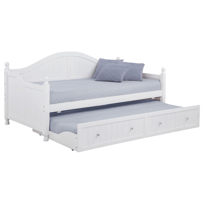 Julie Ann Wood Twin Daybed with Trundle White - 300053