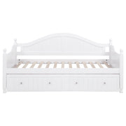 Julie Ann Wood Twin Daybed with Trundle White - 300053