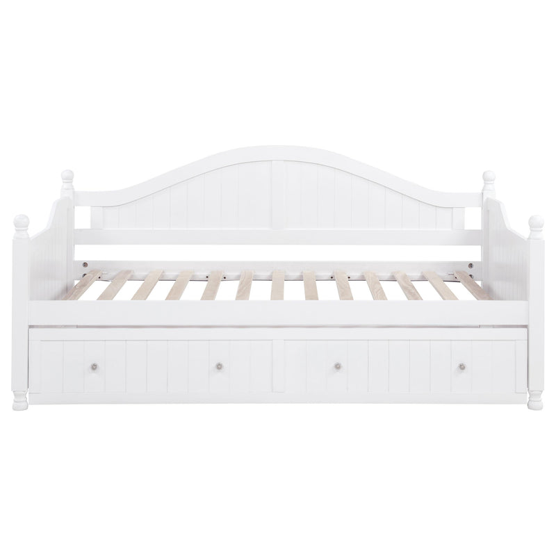 Julie Ann Wood Twin Daybed with Trundle White - 300053