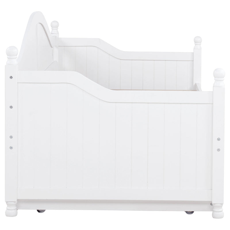 Julie Ann Wood Twin Daybed with Trundle White - 300053