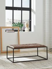 Junsor Brown/Black Coffee Table Ottoman - A3000826
