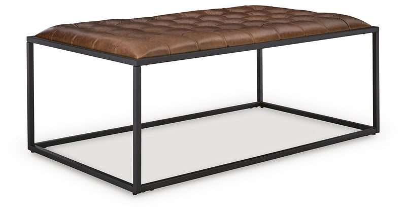 Junsor Brown/Black Coffee Table Ottoman - A3000826