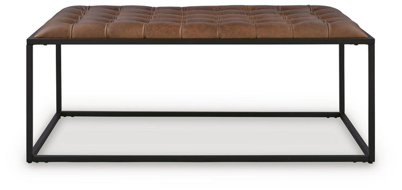 Junsor Brown/Black Coffee Table Ottoman - A3000826