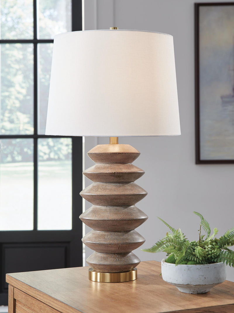 Jyllyard Brown/Gold Finish Table Lamp - L235944