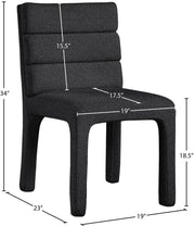 Kai Boucle Fabric Upholstered Dining Chair in Black, Set of 2 - 890Black-C