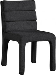 Kai Boucle Fabric Upholstered Dining Chair in Black, Set of 2 - 890Black-C