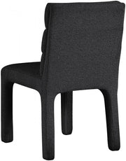 Kai Boucle Fabric Upholstered Dining Chair in Black, Set of 2 - 890Black-C