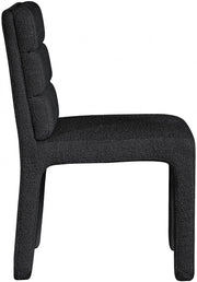 Kai Boucle Fabric Upholstered Dining Chair in Black, Set of 2 - 890Black-C