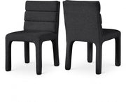 Kai Boucle Fabric Upholstered Dining Chair in Black, Set of 2 - 890Black-C