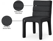 Kai Boucle Fabric Upholstered Dining Chair in Black, Set of 2 - 890Black-C