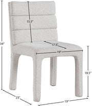 Kai Boucle Fabric Upholstered Dining Chair in Cream, Set of 2 - 890Cream-C