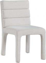 Kai Boucle Fabric Upholstered Dining Chair in Cream, Set of 2 - 890Cream-C