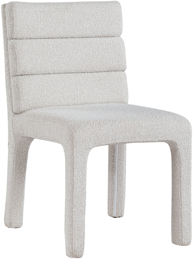 Kai Boucle Fabric Upholstered Dining Chair in Cream, Set of 2 - 890Cream-C
