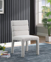 Kai Boucle Fabric Upholstered Dining Chair in Cream, Set of 2 - 890Cream-C