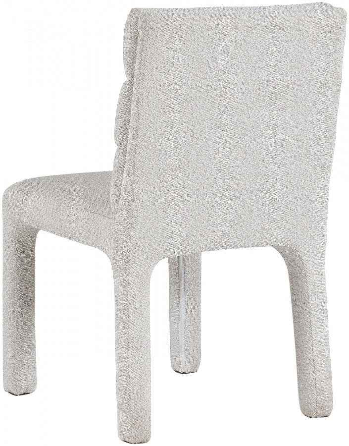Kai Boucle Fabric Upholstered Dining Chair in Cream, Set of 2 - 890Cream-C