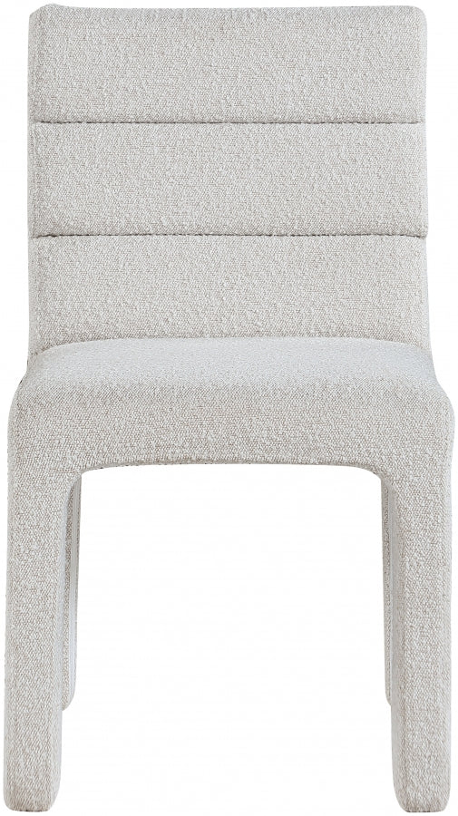 Kai Boucle Fabric Upholstered Dining Chair in Cream, Set of 2 - 890Cream-C