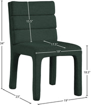 Kai Boucle Fabric Upholstered Dining Chair in Green, Set of 2 - 890Green-C
