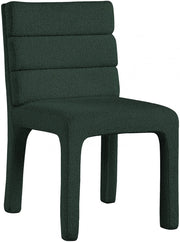 Kai Boucle Fabric Upholstered Dining Chair in Green, Set of 2 - 890Green-C