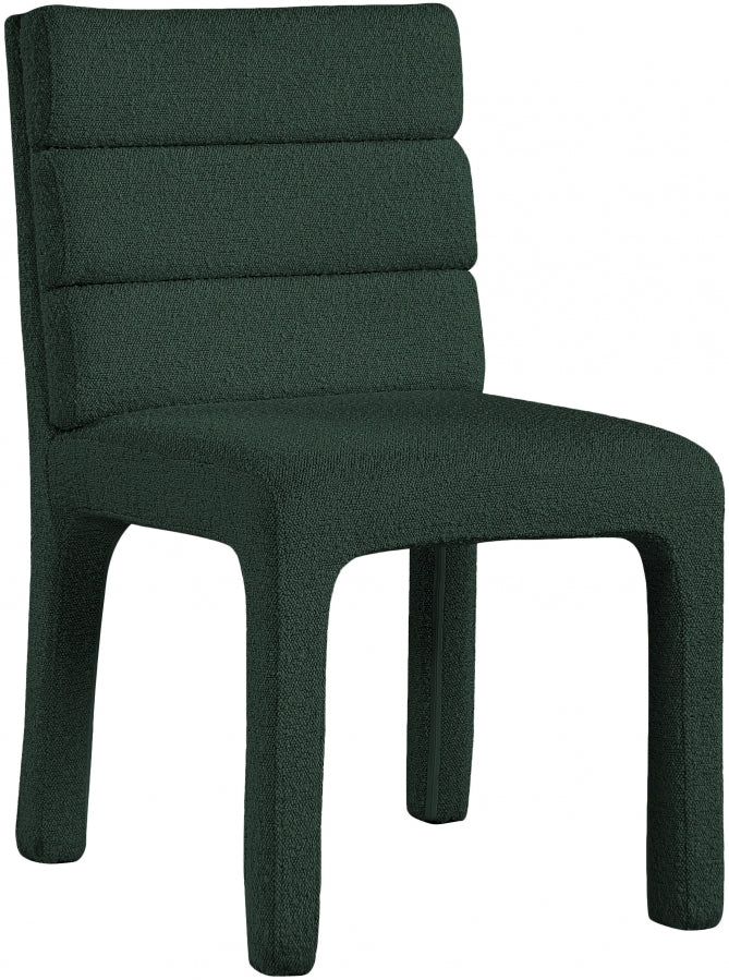 Kai Boucle Fabric Upholstered Dining Chair in Green, Set of 2 - 890Green-C