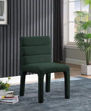 Kai Boucle Fabric Upholstered Dining Chair in Green, Set of 2 - 890Green-C