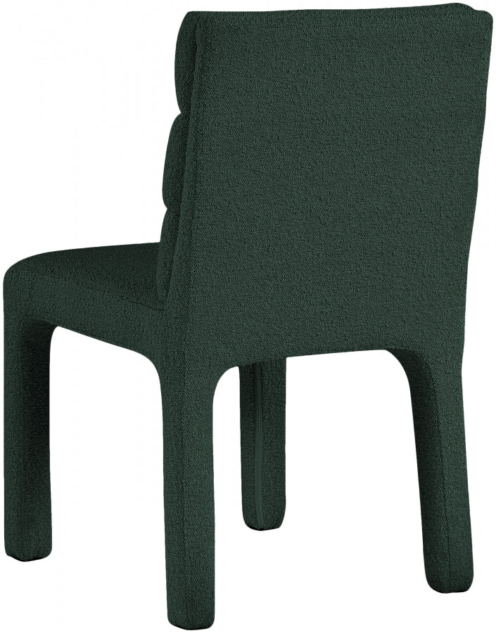 Kai Boucle Fabric Upholstered Dining Chair in Green, Set of 2 - 890Green-C