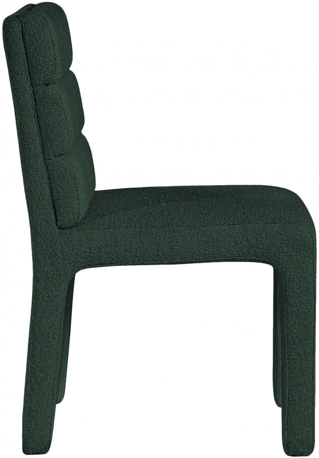 Kai Boucle Fabric Upholstered Dining Chair in Green, Set of 2 - 890Green-C
