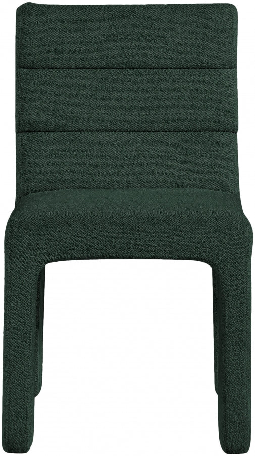 Kai Boucle Fabric Upholstered Dining Chair in Green, Set of 2 - 890Green-C