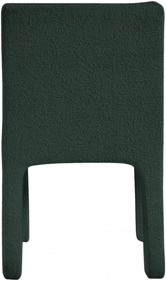 Kai Boucle Fabric Upholstered Dining Chair in Green, Set of 2 - 890Green-C