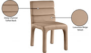 Kai Velvet Upholstered Dining Chair in Beige, Set of 2 - 891Beige-C