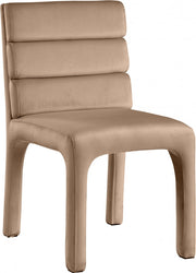 Kai Velvet Upholstered Dining Chair in Beige, Set of 2 - 891Beige-C