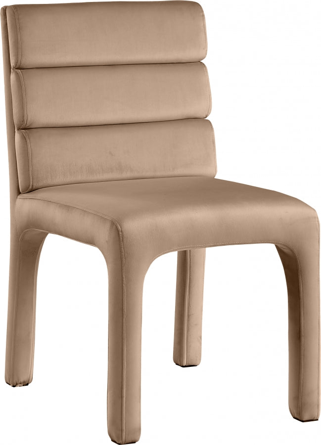Kai Velvet Upholstered Dining Chair in Beige, Set of 2 - 891Beige-C