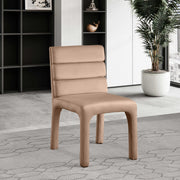 Kai Velvet Upholstered Dining Chair in Beige, Set of 2 - 891Beige-C
