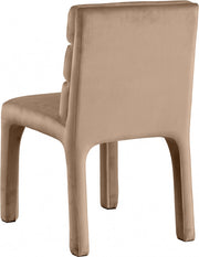 Kai Velvet Upholstered Dining Chair in Beige, Set of 2 - 891Beige-C