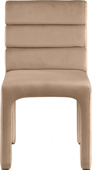Kai Velvet Upholstered Dining Chair in Beige, Set of 2 - 891Beige-C