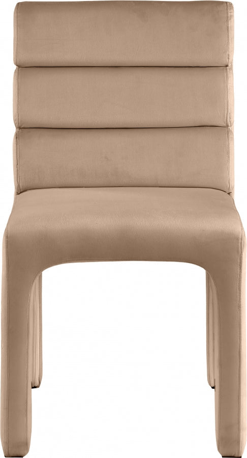 Kai Velvet Upholstered Dining Chair in Beige, Set of 2 - 891Beige-C