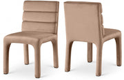 Kai Velvet Upholstered Dining Chair in Beige, Set of 2 - 891Beige-C