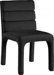 Kai Velvet Upholstered Dining Chair in Black, Set of 2 - 891Black-C