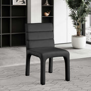 Kai Velvet Upholstered Dining Chair in Black, Set of 2 - 891Black-C