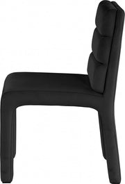 Kai Velvet Upholstered Dining Chair in Black, Set of 2 - 891Black-C