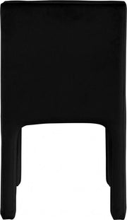 Kai Velvet Upholstered Dining Chair in Black, Set of 2 - 891Black-C